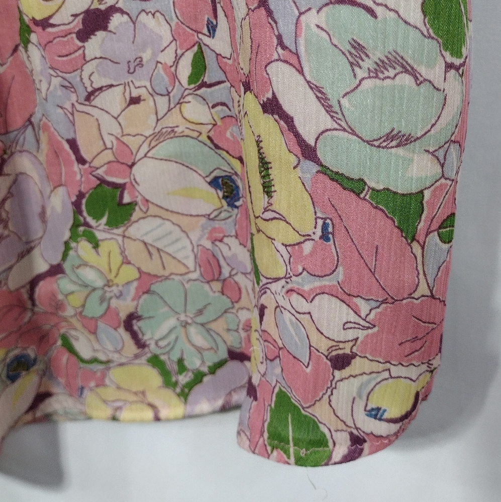 Ralph Lauren Floral Poet Blouse Women's M Pink Cottagecore Peasant Retro 90s Y2K - Picture 4 of 8